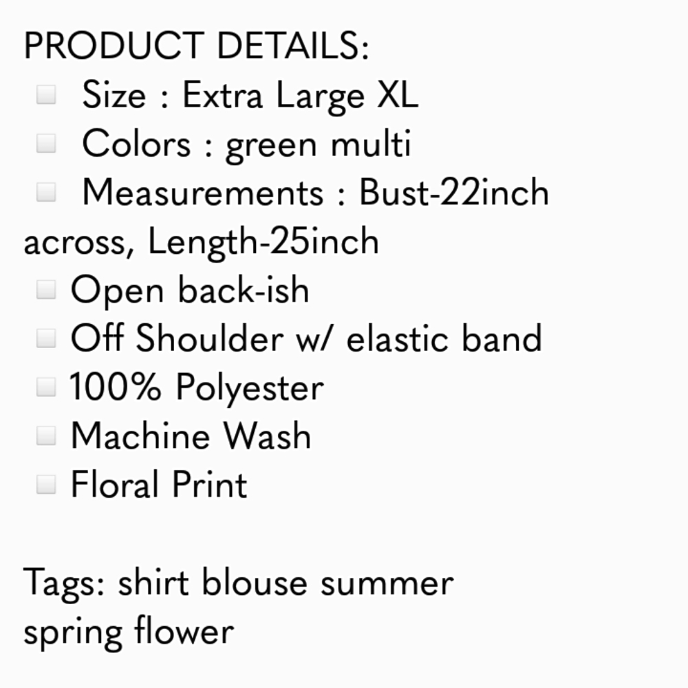Xhilaration Off Shoulder Floral Print Top XL - Picture 8 of 8